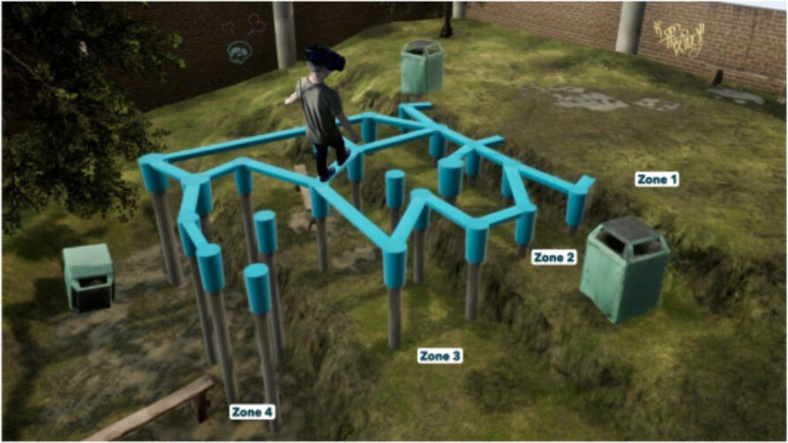 A virtual image of a playground scenario.