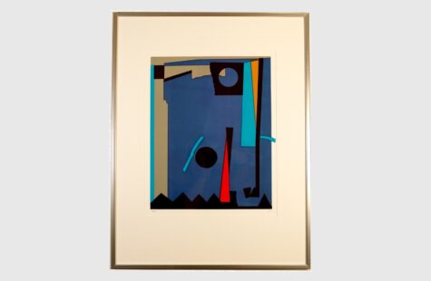 Mappen - 85 Tiller (1) Silketrykk av Lars Tiller i blått, sort, beige og rødt.
66 x 62 cm
Plassert i korridor i mellombygg 3. etasje.