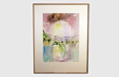 Skapelsen, 4 av 27 Drømmende maleri av Merete Helland Hansen Skogseth. Viser et abstrakt drømme-landskap.