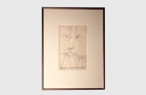 Uten tittel (s. 9) Bilde av en etsning grafikk
40 x 52 cm
Bilde er plassert i korridor ved fysisk fostring-gangen i mellombygg 2. etasje.